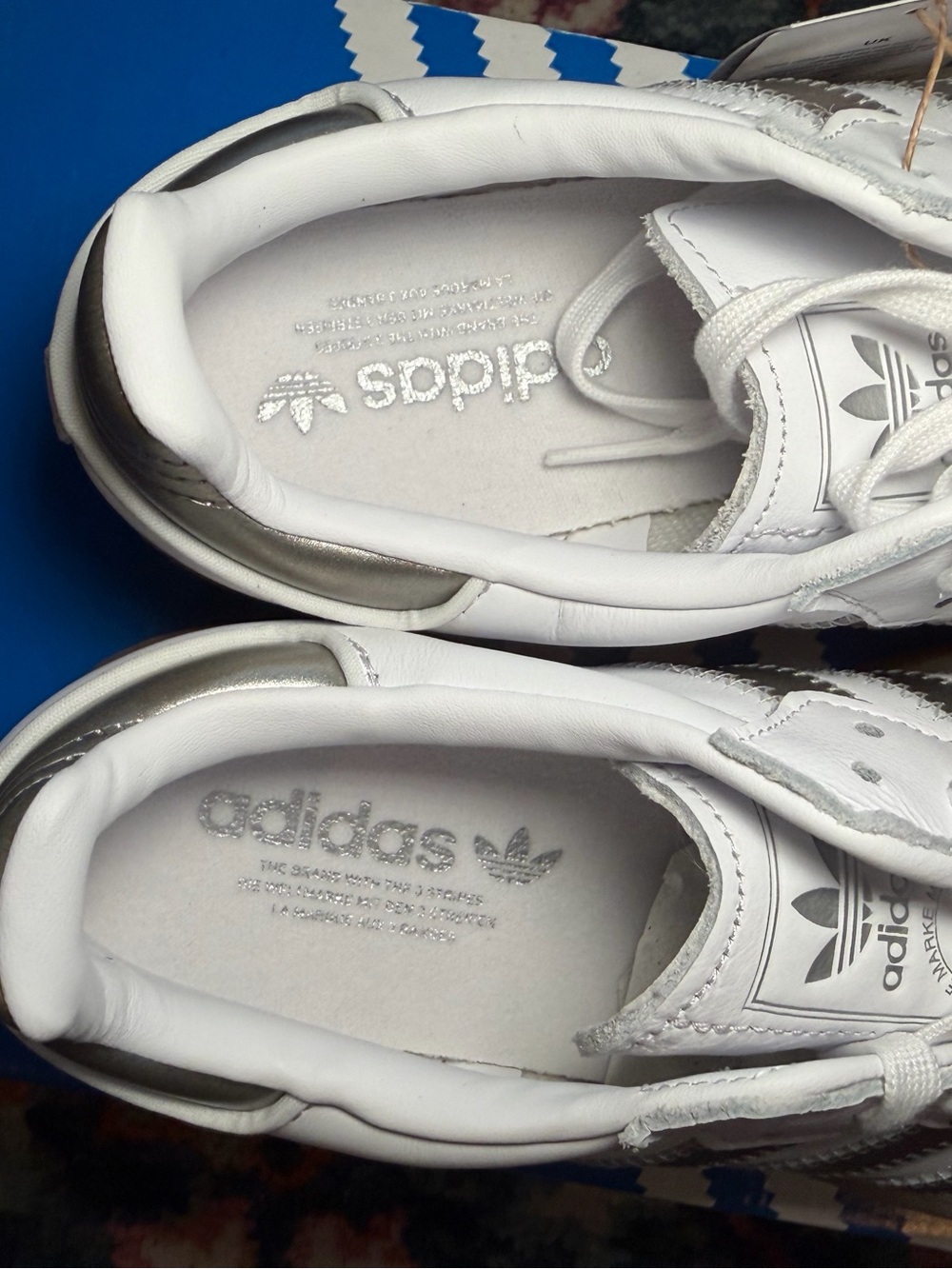 adidas Original Sambae White/Silver Metallic/Gum Platform Sneakers NIB - Picture 12 of 15